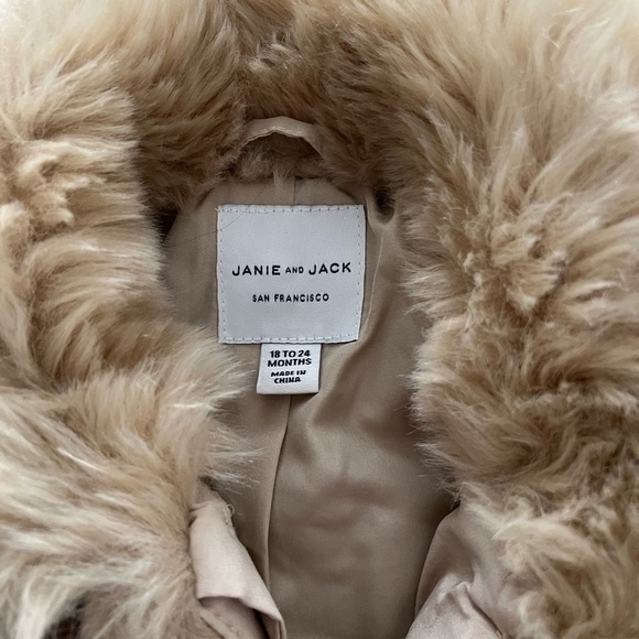 Kids Faux Fur Bolero Coat - Beige - Picture 2 of 4